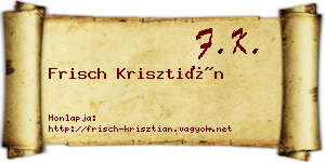 Frisch Krisztián névjegykártya